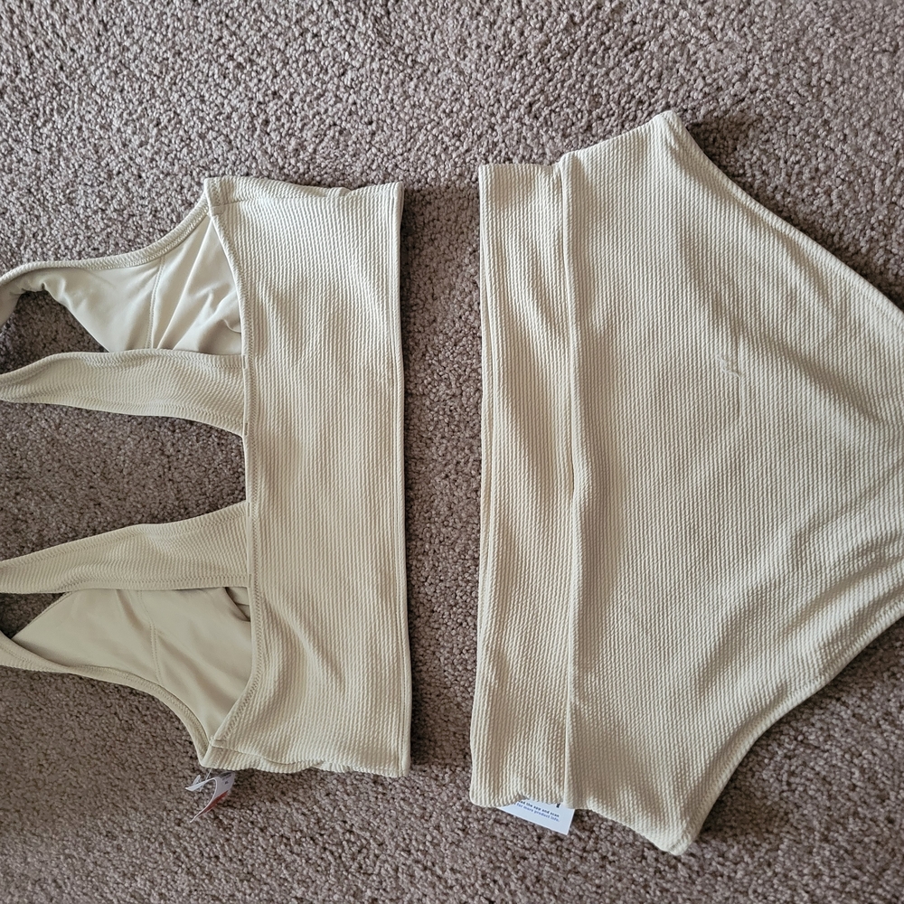 Beige Ribbed Two-Piece Set Bikini - Picture 7 of 7